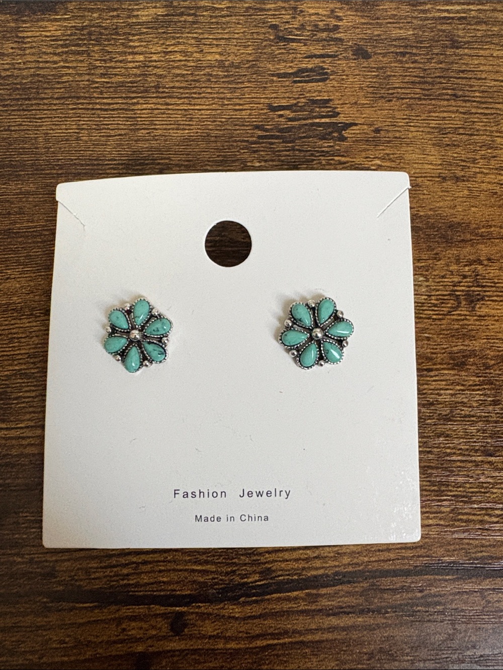 Turquoise Flower Cluster Stud Earrings - Fashion Jewelry